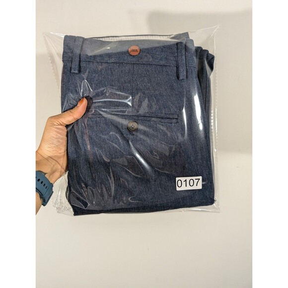 Zara Pants Men Sz 31 Heathered Navy Slim Fit Ankle Trousers Business Casual - Picture 12 of 12